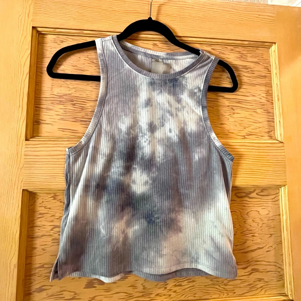 Tye-dye High Neck Cropped Workout Tank